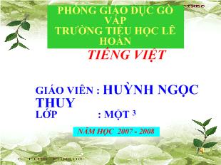 Bài giảng Tiếng việt