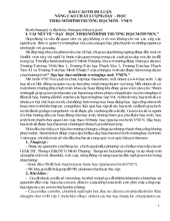 Báo cáo Tham luận nâng cao chất lượng dạy - Học theo mô hình trường học mới - vnen