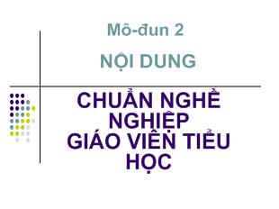 Chuẩn nghề nghiệp giáo viên tiểu học