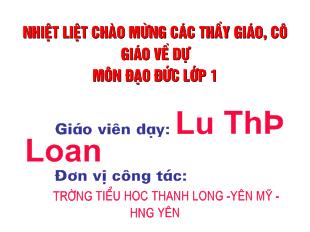 Đạo đức - Bài 9: Lễ phép, vâng lời thầy giáo, cô giáo (Tiết 1)