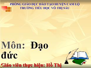 Đạo đức: Đi bộ đúng qui định