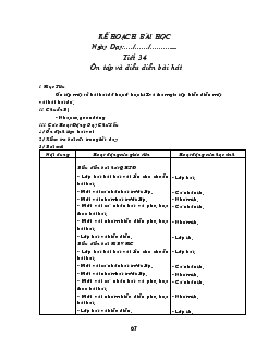 Giáo án Âm nhạc Tiết 34: Ôn tập và diểu diển bài hát