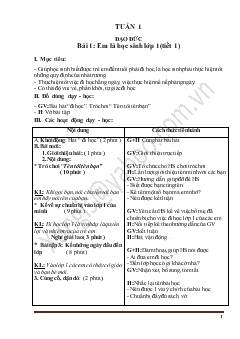 Giáo án Đạo đức - Bài 1: Em là học sinh lớp 1 (tiết 1)