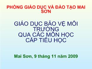 Giáo dục bảo vệ môi trường qua các môn học cấp tiểu học