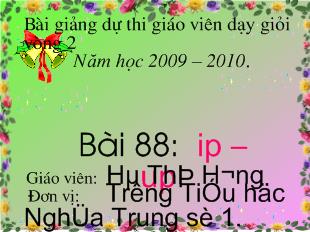 Học vần lớp 1 - Bài 88: ip – up