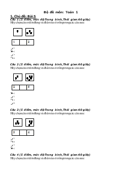 Ngân hàng đề thi môn: Toán 1