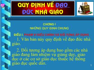 Quy định về đạo đức nhà giáo