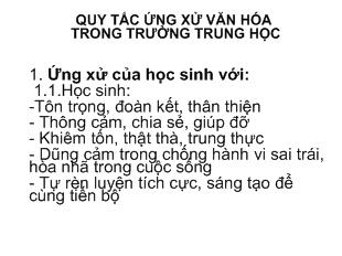 Quy tắc ứng xử văn hóa trong trường trung học