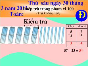 Toán - Phép trừ trong phạm vi 100