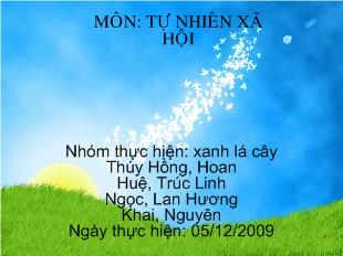 Tự nhiên xã hội - Cây sống ở đâu?