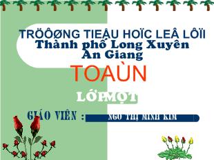 Bài giảng Toán: các ngày trong tuần lễ_ Ngô Thị Minh Kim