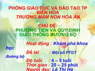 Chủ đề: Phương tiện và quy định giao thông đường bộ