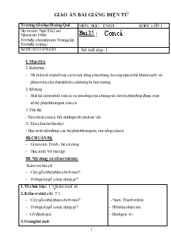 Giáo án bài giảng điện tử - Bài 25: Con cá