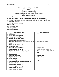 Giáo án Hát nhạc ôn tập 3 bái hát chim chích bông, chú ếch con, bắc kim thang