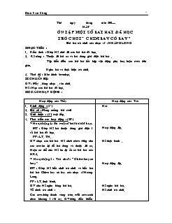 Giáo án Hát nhạc ôn tập một số bái hát đã học trò chơi “ chim bay cò bay”