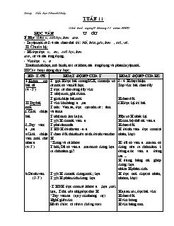 Giáo án Học vần lớp 1 tuần 11: Ưu, ươu