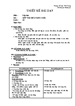 Giáo án Tập đọc bài : bóp nát quả cam (2 tiết)