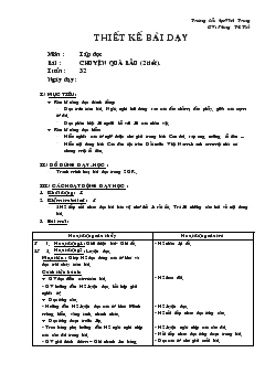 Giáo án Tập đọc bài : chuyện quả bầu (2 tiết)