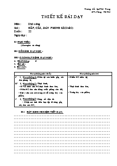 Giáo án Thủ công bài : gấp, cắt, dán phong bì (tiết2)