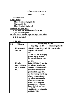 Giáo án Thủ công tuần 1