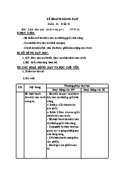 Giáo án Thủ công tuần 25