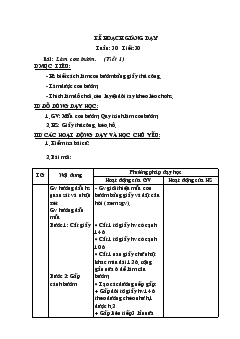 Giáo án Thủ công tuần 30