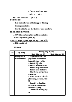 Giáo án Thủ công tuần 31