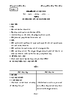 Giáo án Tiếng Việt học kỳ I_ Trường Tiểu Học Vĩnh Hoà