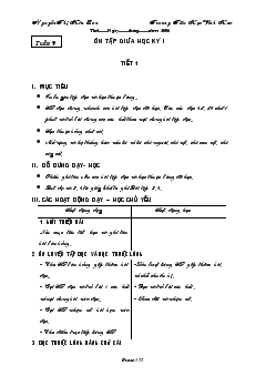 Giáo án Tiếng Việt học kỳ I tuần 9- tuần 18