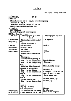 Giáo án Tiếng Việt lớp 1 tuần 5