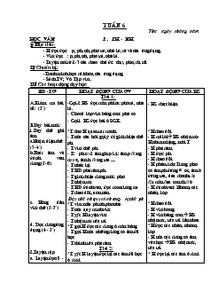 Giáo án Tiếng Việt lớp 1 tuần 6