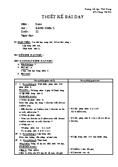 Giáo án Toán bài : bảng chia 2