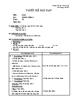 Giáo án Toán bài : bảng chia 3