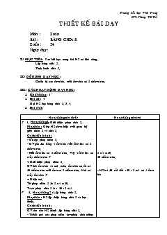 Giáo án Toán bài : bảng chia 5