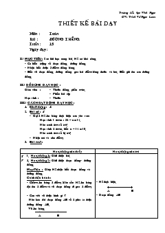 Giáo án Toán bài : đường thẳng