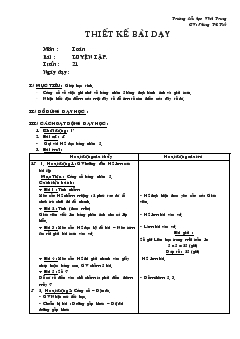Giáo án Toán bài : luyện tập tuần 21