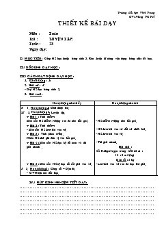 Giáo án Toán bài : luyện tập tuần 23