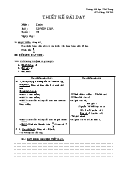 Giáo án Toán bài : luyện tập tuần 25