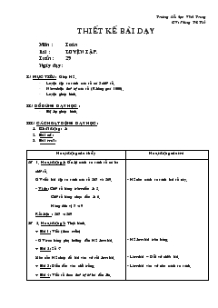 Giáo án Toán bài : luyện tập tuần 29