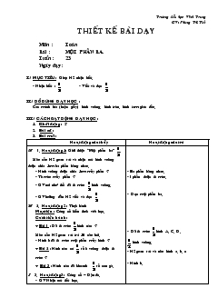 Giáo án Toán bài : một phần ba