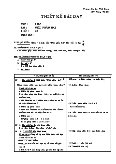 Giáo án Toán bài : một phần hai