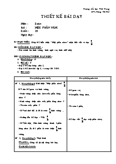 Giáo án Toán bài : một phần năm