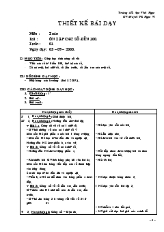 Giáo án Toán bài : ôn tập các số đến 100