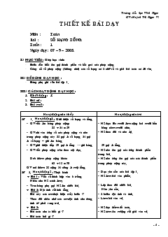 Giáo án Toán bài : số hạng tổng