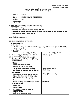 Giáo án Toán bài : thực hành xem lịch