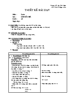 Giáo án Toán bài : tìm số trừ