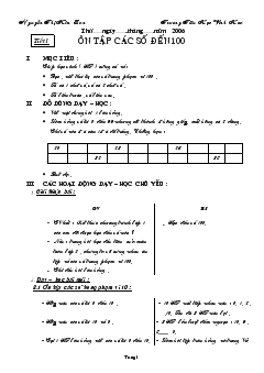 Giáo án Toán học kỳ I phần 1