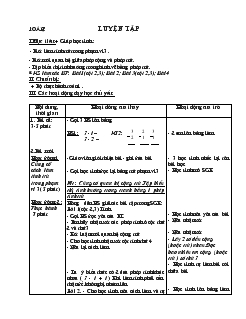 Giáo án Toán lớp 1 tuần 10: Luyện tập