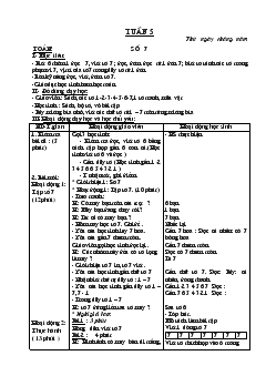 Giáo án Toán lớp 1 tuần 5