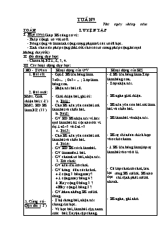 Giáo án Toán lớp 1 tuần 9